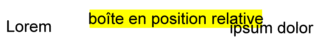 Le texte de la boîte jaune se décale de 5 pixels en haut et de 3em à droite : il déborde sur le texte qui suit